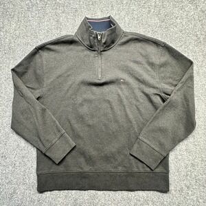 Tommy Hilfiger Mens Quarter Zip Pullover Sweatshirt Charcoal Gray M 78C6087